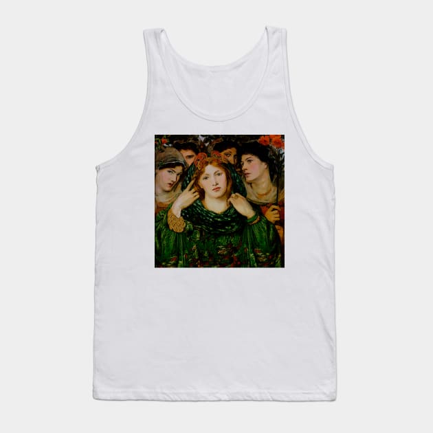 Blonde woman dressed in green with friends in the garden Tank Top by Marccelus